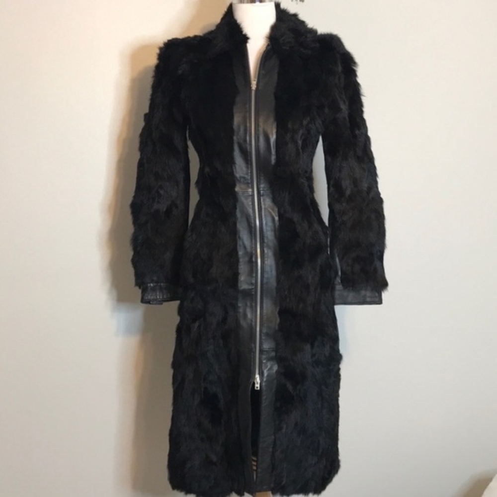 BeBe Rabbit Fur Trench